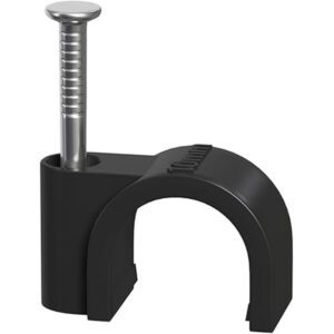 9.0MM BLACK ROUND CABLE CLIP 100 RCRB