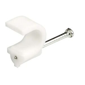 9.0MM WHITE ROUND CABLE CLIP BOX 100 RCRW
