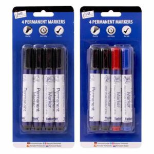 ASSORTED COLOUR PERMANET MARKERS- 4 PACK