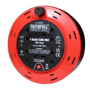CABLE REEL 240V 10A 4- SOCKET 10M