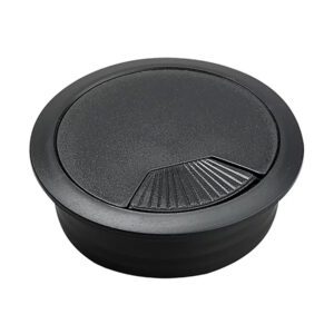 CABLE TIDY OUTLET TWO PART BLACK 60MM