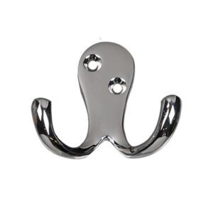 CHROME DOUBLE VICTORIAN WARDROBE HOOK