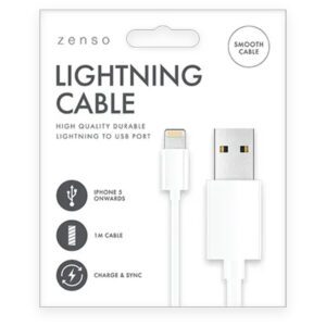 LIGHTNING/ IPHONE - USB WHITE CABLE 1M